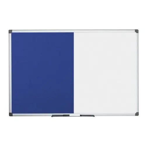 Bi-office Magnetyczna tablica do pisania i tekstylna tablica ogłoszeń, biało-niebieska, 1200 x 900 mm