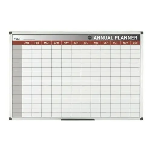 Bi-office Planer, tablica suchościeralno-magnetyczna do planowania rocznego, miesiące, 900 x 600 mm