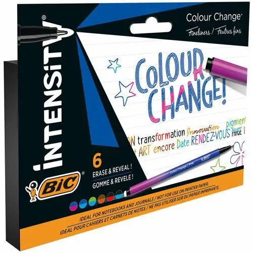 Cienkopisy intensity color change mix pudełko, 6 szt. Bic