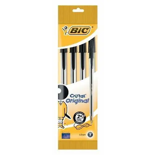 Bic Cristal original, długopis, czarny, 4 szt