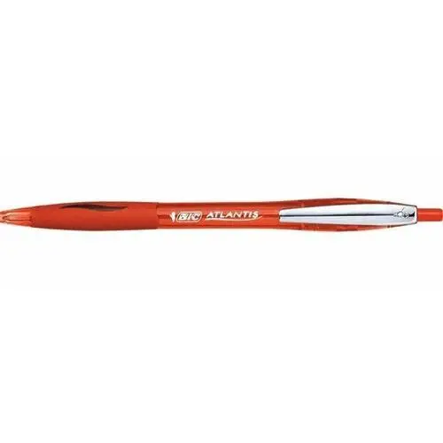 BIC, długopis automatyczny Metal Click, czerwony, kolor czerwony