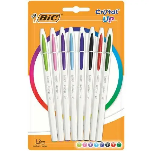 BIC, długopis bic cristal up ast+fun 8 kolorów blister