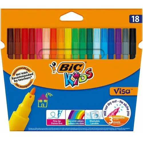Flamastry Bic Kids Visa 18 Kolorów