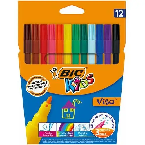 Bic Flamastry kids visa pudełko 12szt