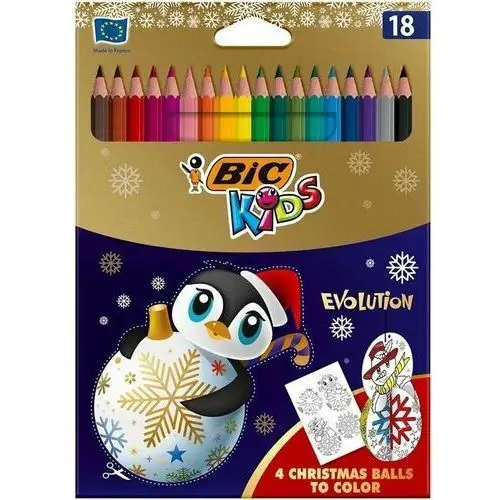 Kredki ołówkowe, kids evolution christmas, 18 kolorów Bic