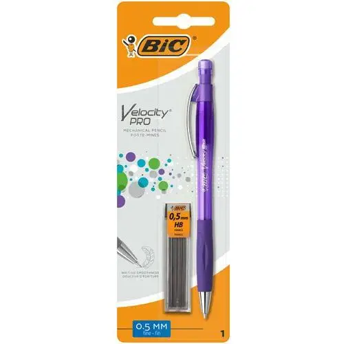 Ołówek z gumką velocity pro, 0.5mm mmp blister 1+12szt Bic