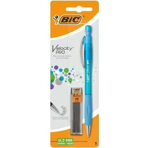 BIC, ołówek z gumką bic velocity pro 0.7mm mmp + rysiki 1 szt. mix. blister