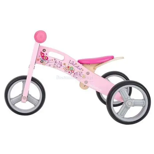Bikestar Rowerek biegowy mini trójkołowy jeździk bike star 7" twist 2w1 różowy 3