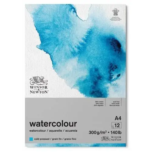 Blok akwarelowy, gramatura 300 g/m2, 12 arkuszy a4, winsor & newton Colart international s.a