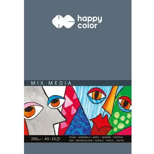 Blok biały mix media, a5, happy color Happy color,gdd grupa dystrybucyjna daccar