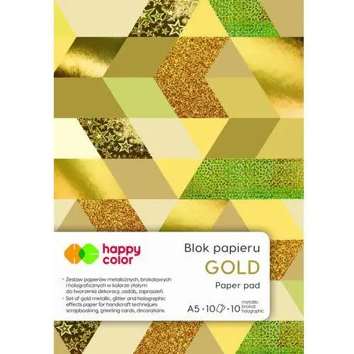 Blok GOLD, A5, 150-230g, 10 arkuszy, Happy Color