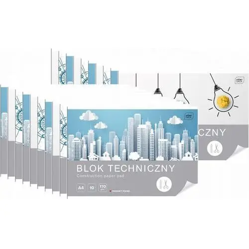 Blok Techniczny A4/170g Biały 10 Kartek Interdruk x20