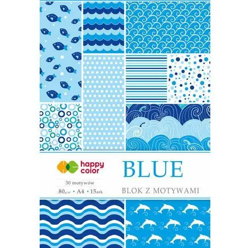 Blok z motywami Blue, A4, Happy Color