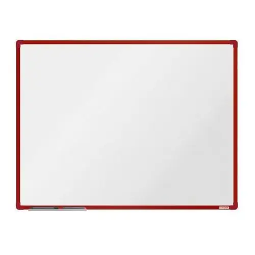 Biała magnetyczna tablica do pisania boardOK 1200 x 900 mm, czerwona rama