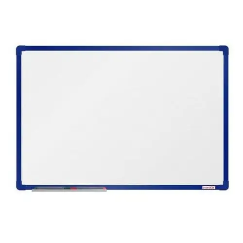 Biała magnetyczna tablica do pisania boardOK 600 x 900 mm, niebieska rama
