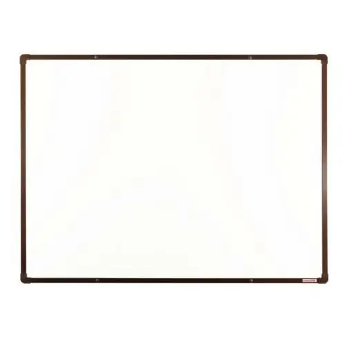 Boardok Biała tablica do pisania magnetyczna z powierzchnią ceramiczną , 1200 x 900 mm, brązowa ramka