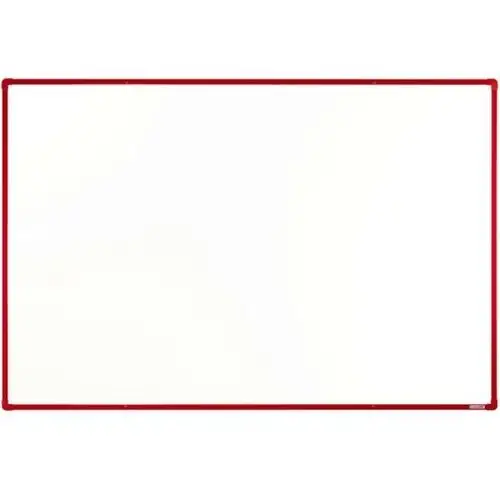 Biała tablica do pisania magnetyczna z powierzchnią ceramiczną boardOK, 1800 x 1200 mm, czerwona ramka