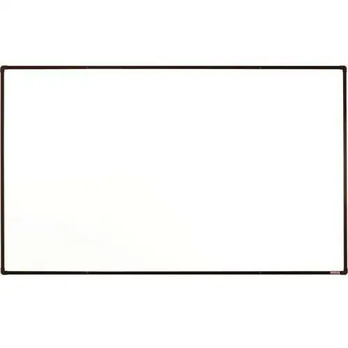 Biała tablica do pisania magnetyczna z powierzchnią ceramiczną , 2000 x 1200 mm, brązowa ramka Boardok