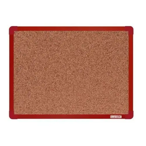 Tablica korkowa BoardOK w ramie aluminiowej, 600 x 450 mm, czerwona rama