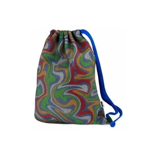 Wodoodporny, oddychający worek plecak 35x42 mozaika kolorowa z niebieskim sznurkiem Bowi