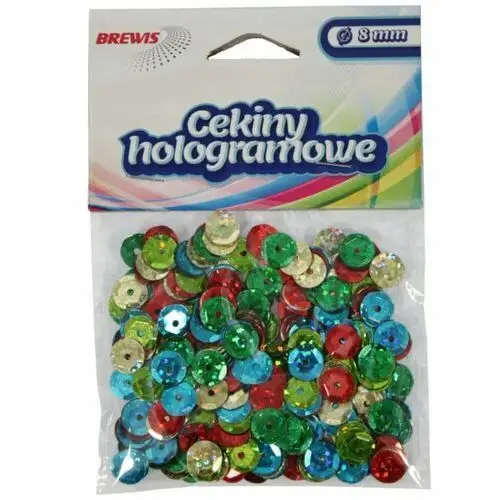 CEKINY HOLOGRAMOWE 8MM 10G MIX KOLORÓW BREWIS