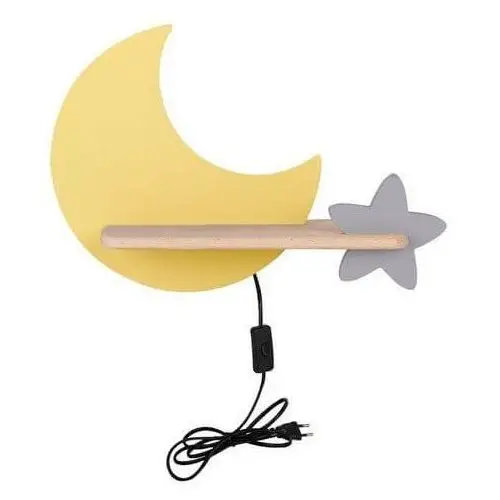 Candellux Księżycowa lampka nocna kids moon 21-84460 led 5w dla dziecka drewno żółta szara