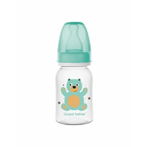 Butelka 120 ml cute animals, kolor: turkusowy Canpol babies