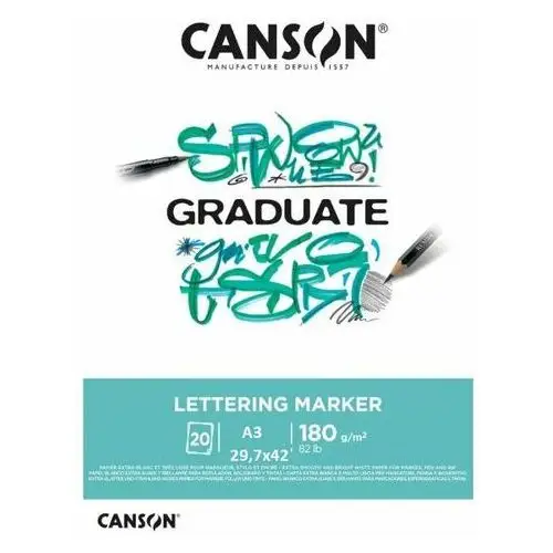 Blok rysunkowy A3 20k 180g Graduate Lettering Marker, Canson