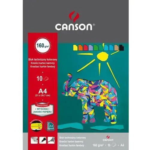 Canson, blok techniczny, kolorowy, format A4