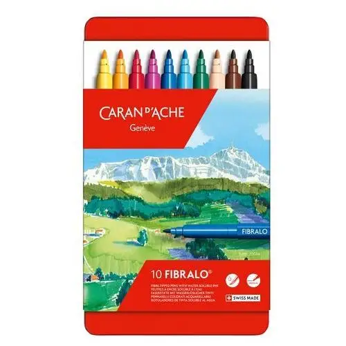 Flamastry Caran d'Ache Fibralo, 10 kolorów