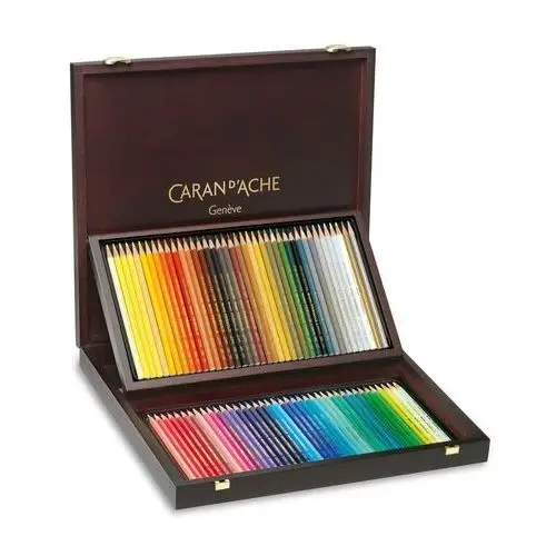 Kredki akwarelowe Prismalo Aquarelle Caran d'Ache, 80 kolorów w drewnianej kasecie