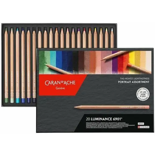 CARAN D'ACHE, Kredki Luminance 6901, Caran D Ache, 20 Sztuk W Pudełku, Zestaw Portretowy