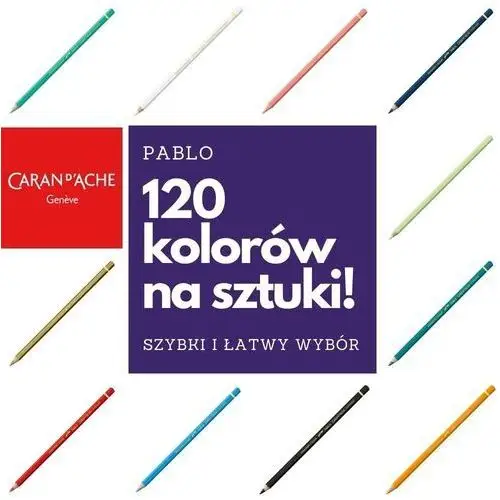 Kredki na sztuki - kredki pablo, 120 kolorów Caran d'ache