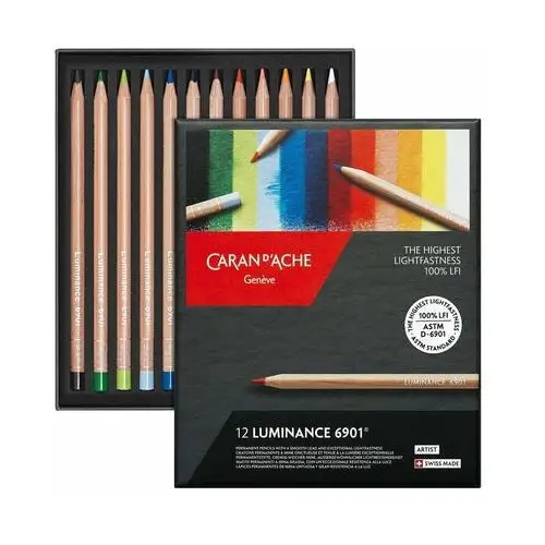 Kredki rysunkowe, luminance 6901, caran d ache, 12 sztuk w pudełku Caran d'ache