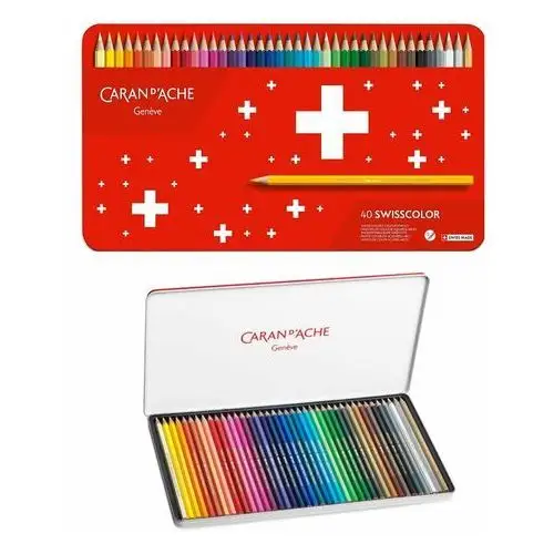 Kredki CARAN D'ACHE Swisscolor Aquarelle, z efektrm akwareli, sześciokątne, 40 sztuk