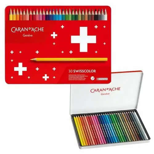 Kredki CARAN D'ACHE Swisscolor Aquarelle, z efektrm akwareli, sześciokątne, 30 sztuk