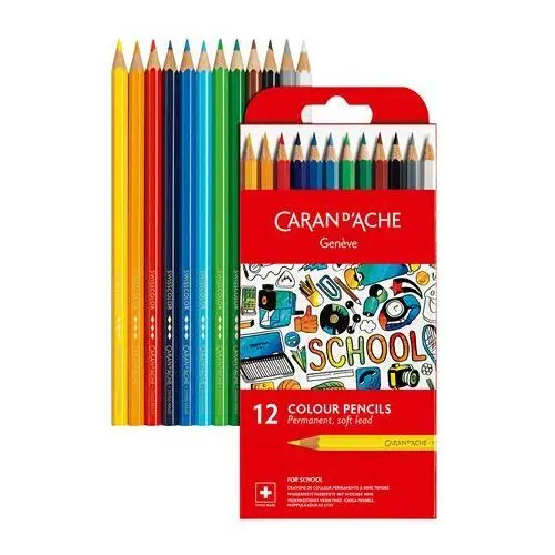 Caran d'ache Kredki swisscolor school line, caran dache, 12 kolorów