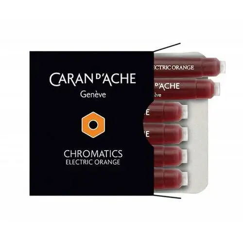 Caran d'ache Naboje chromatics electric orange, 6szt., pomarańczowe