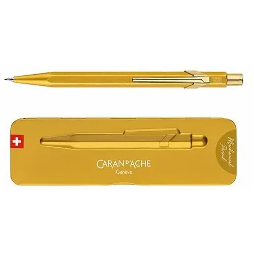 Caran d'ache , ołówek automatyczny 844 goldbar w pudełku, żółte złoto
