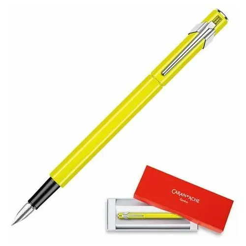 Caran d'ache , pióro wieczne 849 fluo line, f, żółty