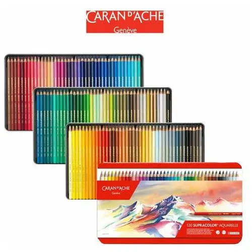 Caran d'ache , supercolor soft, kredki w metalowym pudełku, 120 szt