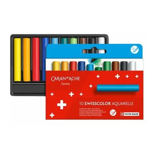 Caran D'ache, Swisscolor, kredki akwarelowe woskowe, 10 szt