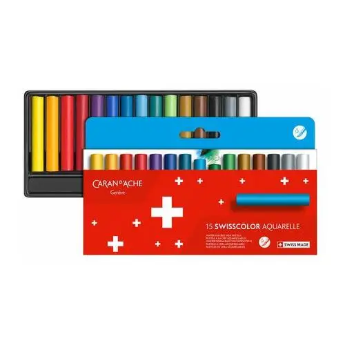 Caran d'ache , swisscolor, kredki akwarelowe woskowe, 15 szt