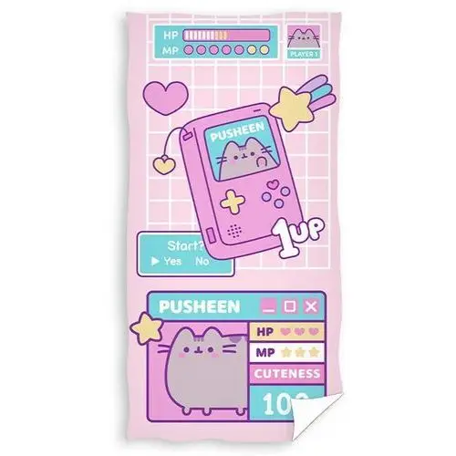 Carbotex Ręcznik bawełniany 70x140 pusheen telefon