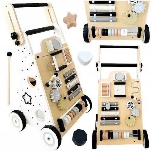 Chodzik Jeźdźik Pchacz Drewniany Zabawka Edukacyjna Dla Dzieci Uczy