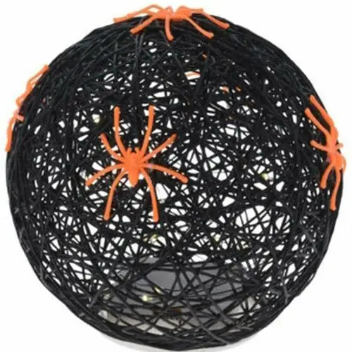 Kula dekoracyjna lampka z pająkiem led 15cm halloween czarny Christmas decoration