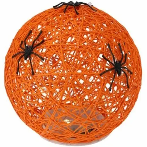 Christmas decoration Kula dekoracyjna lampka z pająkiem led 15cm halloween pomarańczowy