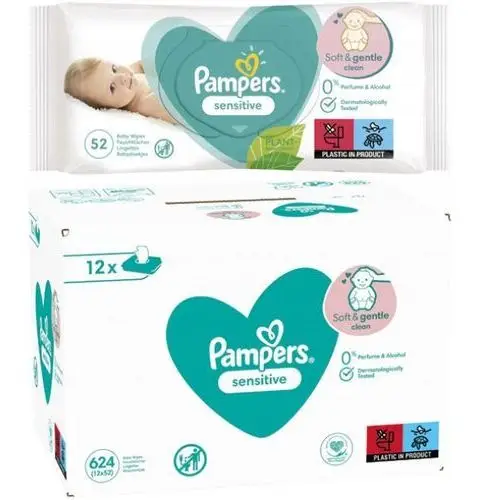 Chusteczki nawilżane Pampers Sensitive 12 x 52 szt