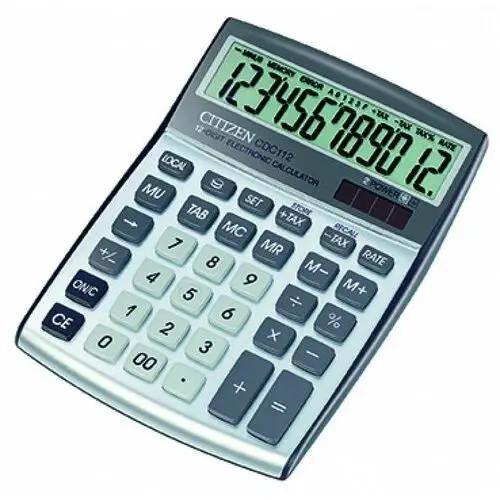 Kalkulator biurowy cdc-112 wb, 12-cyfrowy, 174x130mm, szary Citizen