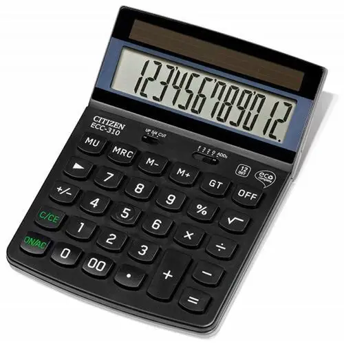 Citizen Kalkulator biurowy ecc-310, 12-cyfrowy, 173x107mm, czarny
